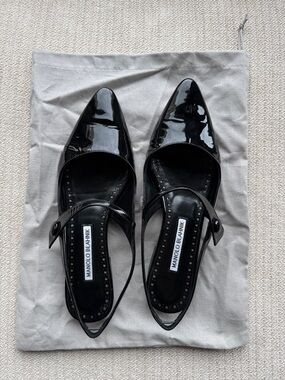 Manolo Blahnik Didion in Black Patent